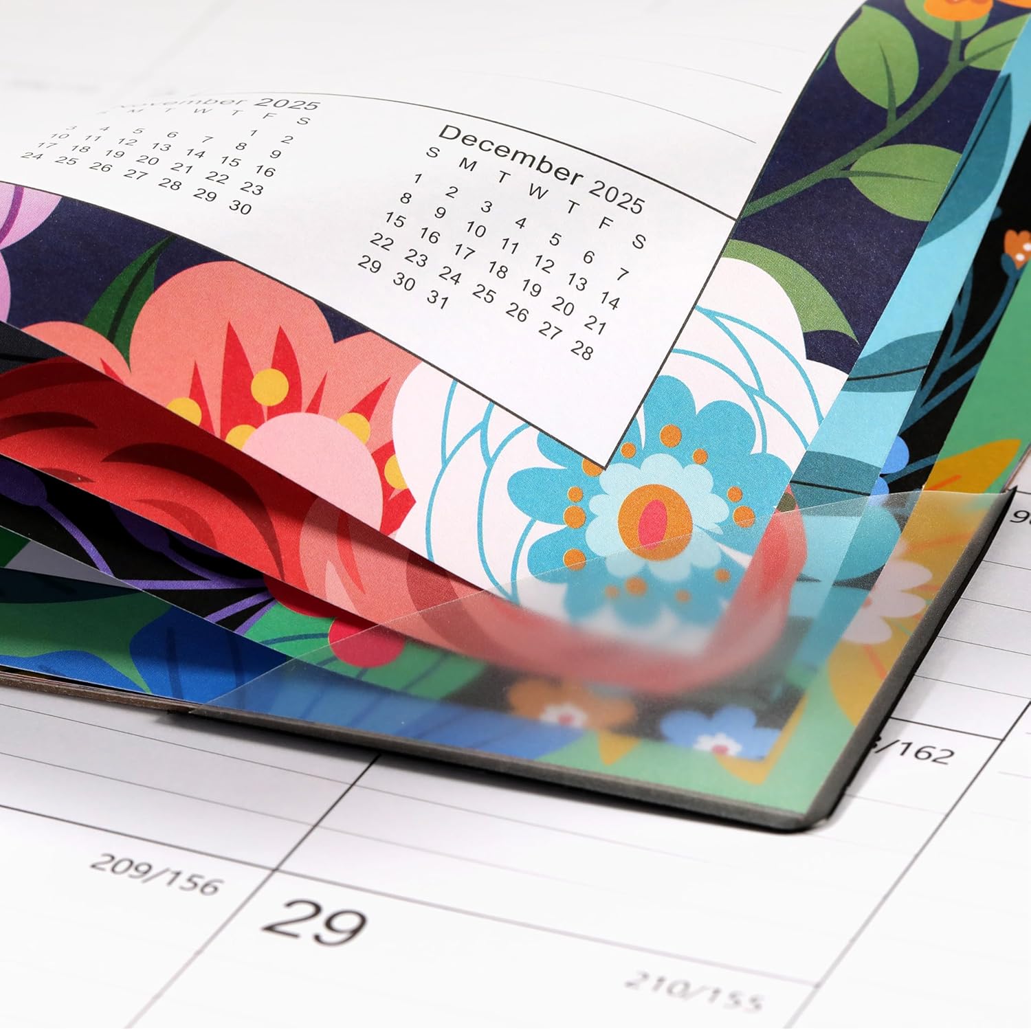 2025-2026 Desk Calendar - Large Desk Calendar 2025-2026, JUL. 2025 - Dec. 2026, 22" x 17", 18-Month with Corner Protectors - Blue Floral - Image 6