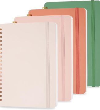 4 PCS Small Spiral Notebook 5x7, Spiral Journal Notebook, Notebooks for Work, Note Taking, School, Small Notebooks 5x7 with Strap, Cute Notebooks for Women 50 Sheets