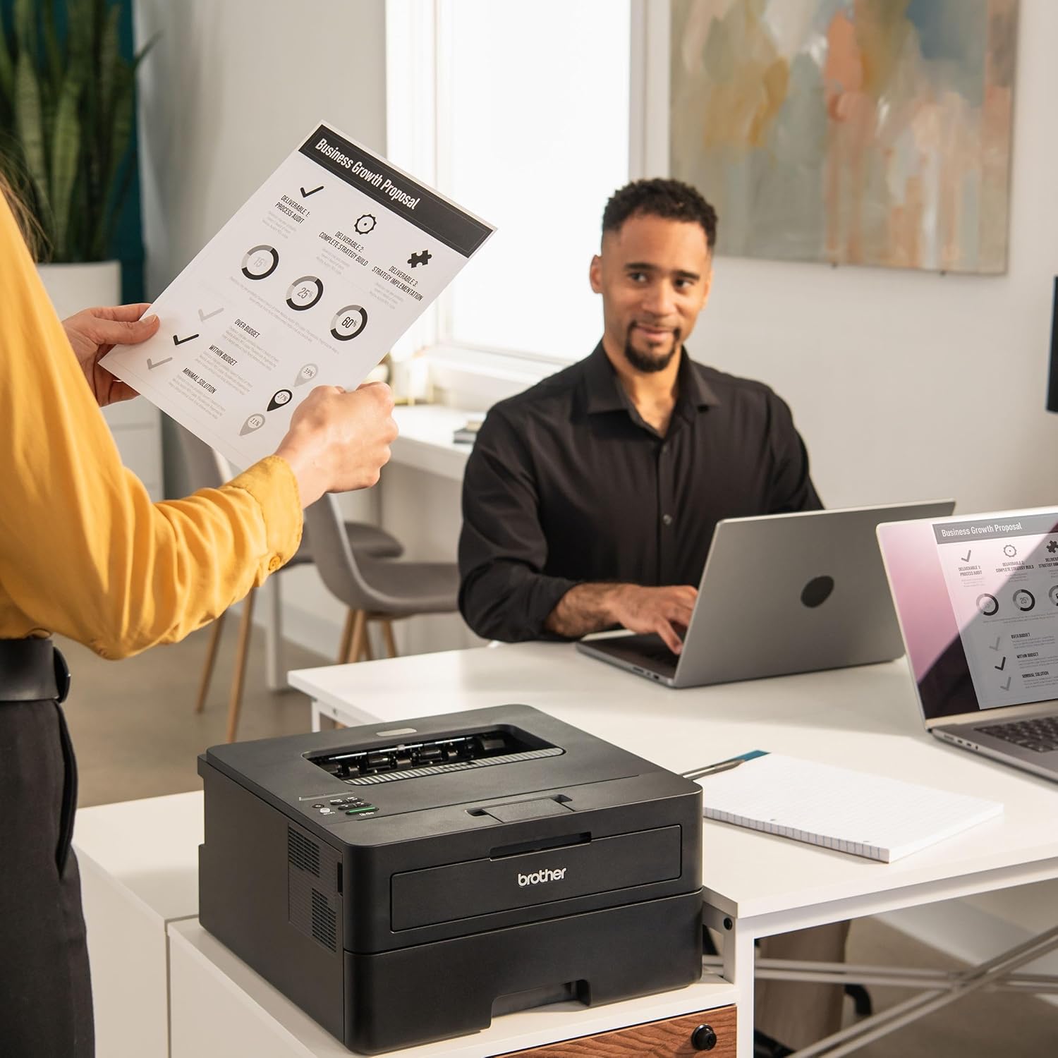 Brother HL-L2460DW Wireless Compact Monochrome Laser Printer with Duplex, Mobile Printing, Black & White Output | Includes Refresh Subscription Trial(1), Works with Alexa - Image 8