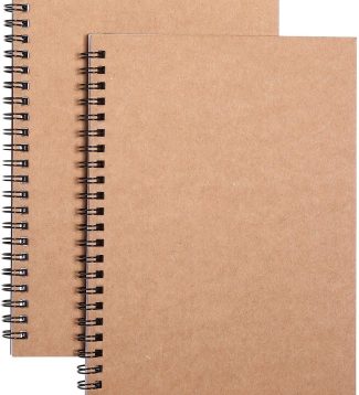 Spiral Notebooks College Ruled, Lined For Memo Diary Journal, Wirebound Notepads 100 Pages (50 Sheets), 8.4" x 5.7", 2 Pcs