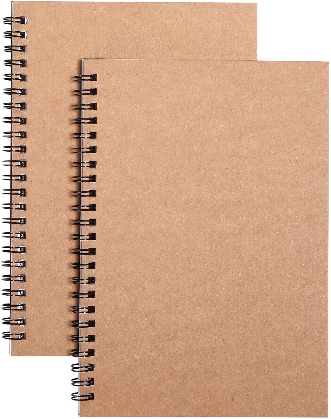 Spiral Notebooks College Ruled, Lined For Memo Diary Journal, Wirebound Notepads 100 Pages (50 Sheets), 8.4" x 5.7", 2 Pcs