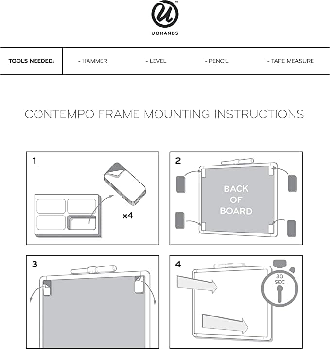U Brands Magnetic Dry Erase Calendar Board, 14"x11", Modern White Frame, Includes Marker and Magnet - Image 7