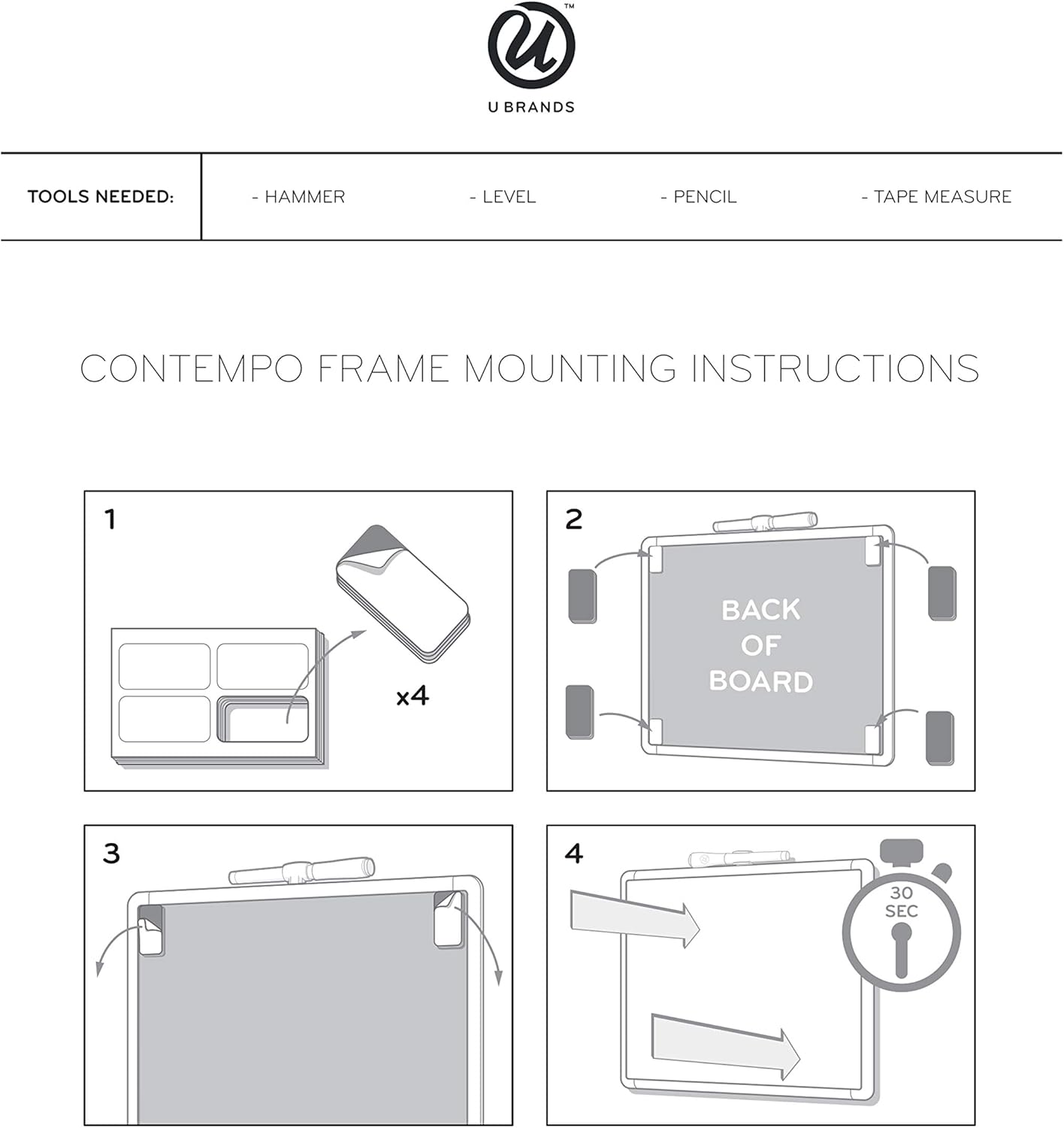 U Brands Magnetic Dry Erase Calendar Board, 14"x11", Modern White Frame, Includes Marker and Magnet - Image 8